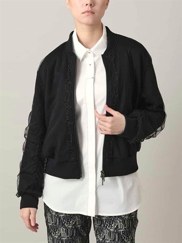 網紗疊搭太空棉針織布勞森(黑色(94)/38)