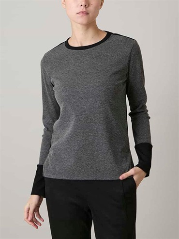 拼色方塊設計針織上衣(深灰色(93)/38)