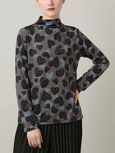 愛心動物圖樣條紋套頭衫