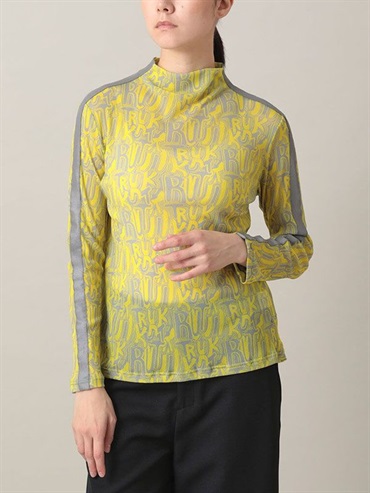 網紗LOGO印花針織上衣[日本製](黃色(25)/38)