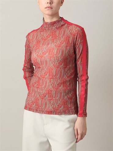 網紗LOGO印花針織上衣[日本製]