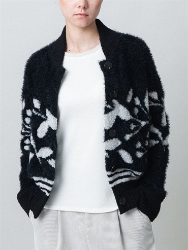 提花針織開襟衫(黑色(94)/38)