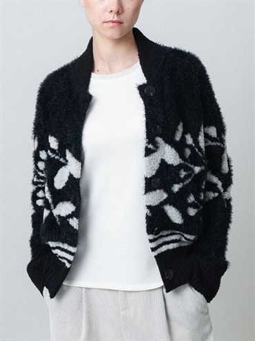 提花針織開襟衫